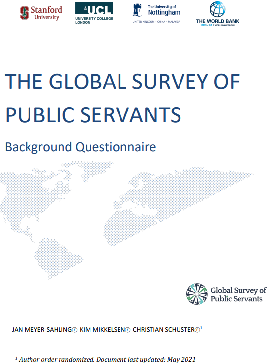 Cover of Background Questionnaire document for the GSPS