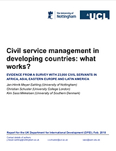 Cover of the report called Civil Service Management in Developing Countries: What Works?